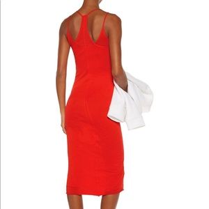Enza Costa red puma cotton midi dress
